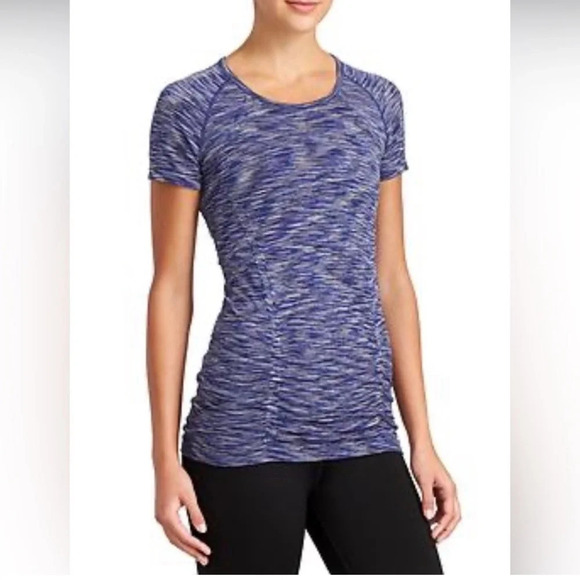 Athleta | Fastest Track Tee in Space Dye Blue, Size Medium - Picture 6 of 6